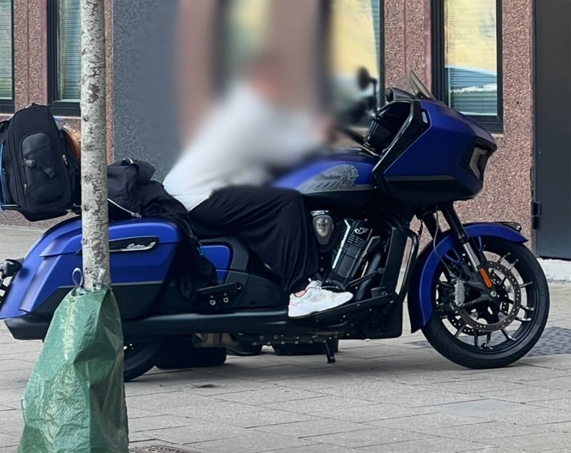 Indian Challenger Dark Horse stulen i Olsfors väster om Borås