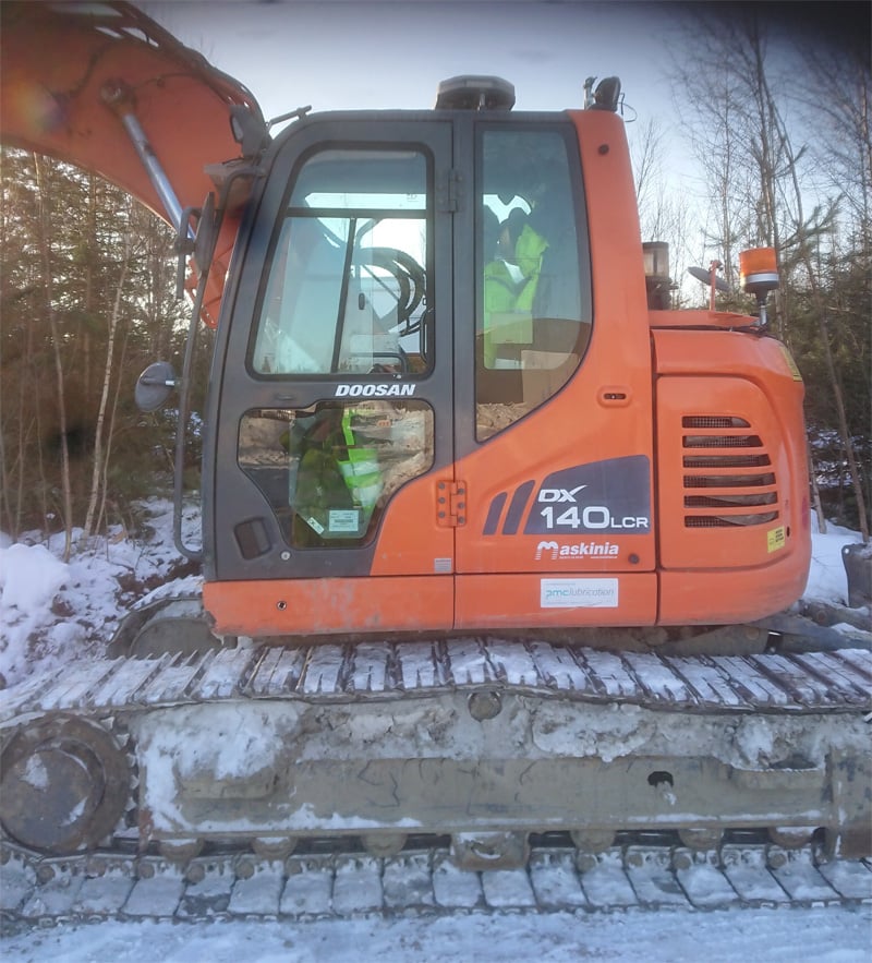 Bandburen grävmaskin Doosan DX140LCR stulen i Ljungsarp sydväst om Jönköping