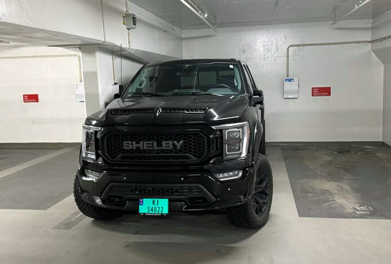 Svart Ford Shelby F-150 stulen i Skotselv, väster om Oslo, Norge
