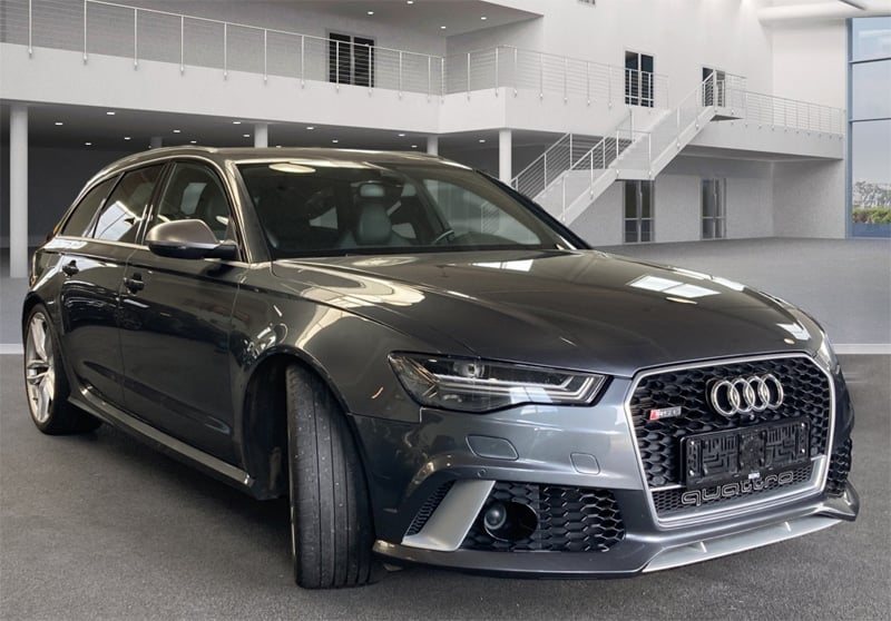 Mörkgrå metallic Audi RS6 Avant Quattro stulen i Åstorp nordost om Helsingborg